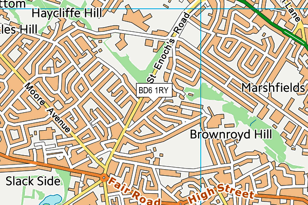 BD6 1RY map - OS VectorMap District (Ordnance Survey)