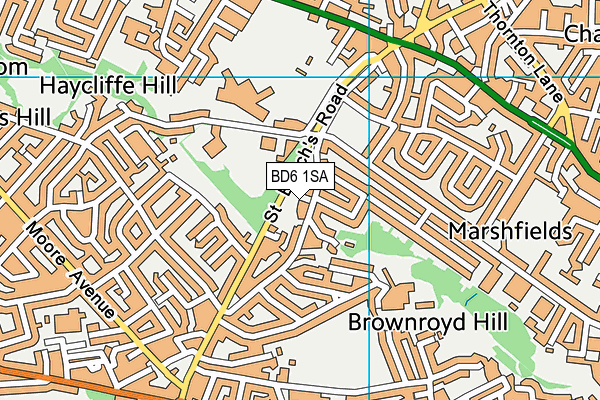 BD6 1SA map - OS VectorMap District (Ordnance Survey)