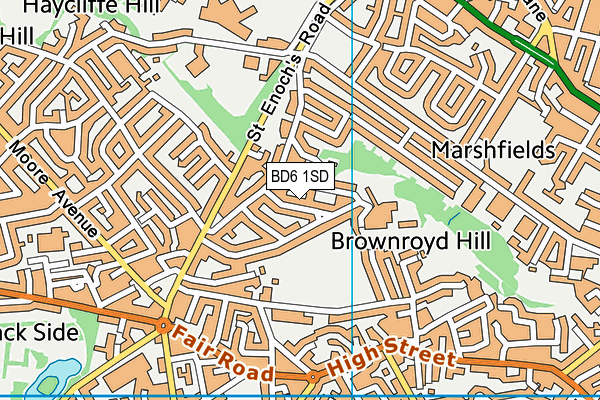 BD6 1SD map - OS VectorMap District (Ordnance Survey)