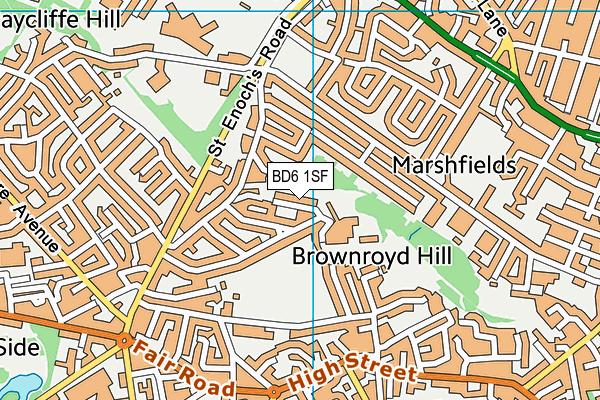 BD6 1SF map - OS VectorMap District (Ordnance Survey)