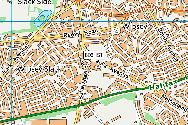 BD6 1ST map - OS VectorMap District (Ordnance Survey)