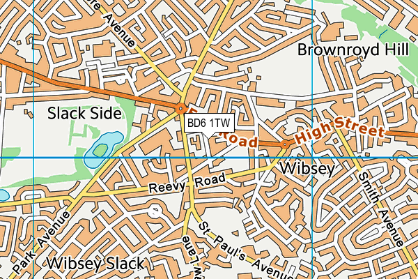 BD6 1TW map - OS VectorMap District (Ordnance Survey)