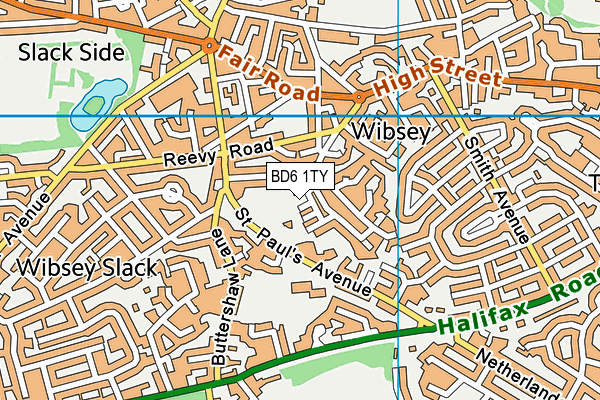 BD6 1TY map - OS VectorMap District (Ordnance Survey)