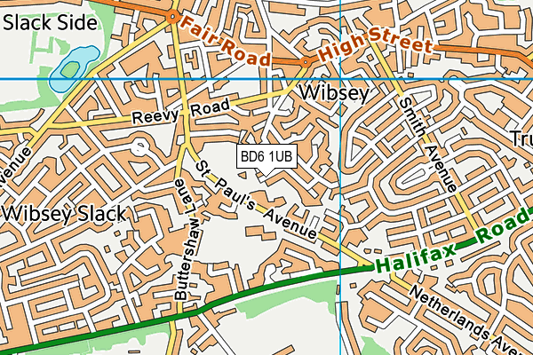 BD6 1UB map - OS VectorMap District (Ordnance Survey)