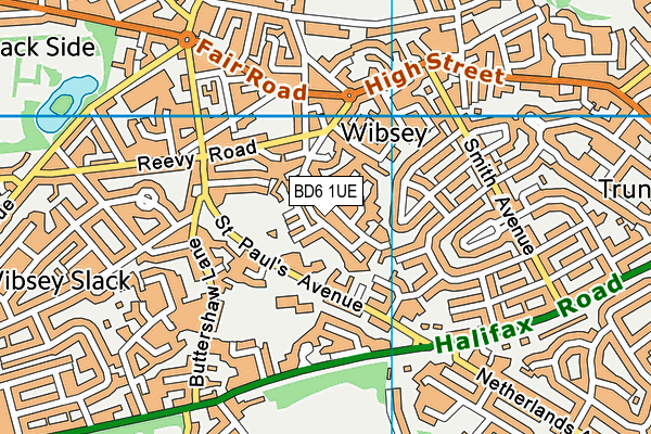 BD6 1UE map - OS VectorMap District (Ordnance Survey)