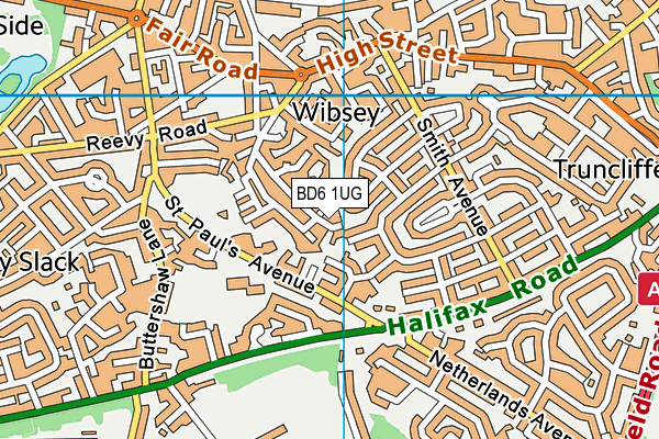 BD6 1UG map - OS VectorMap District (Ordnance Survey)