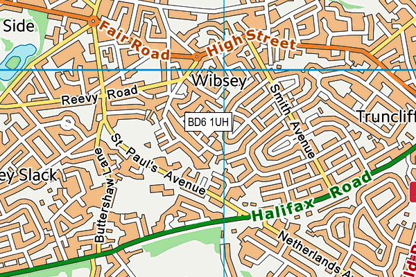 BD6 1UH map - OS VectorMap District (Ordnance Survey)