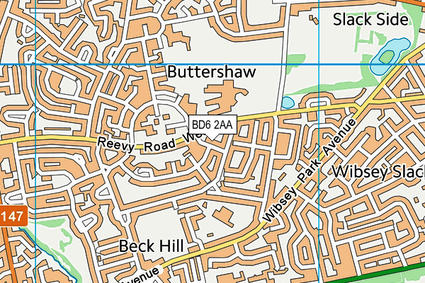 BD6 2AA map - OS VectorMap District (Ordnance Survey)