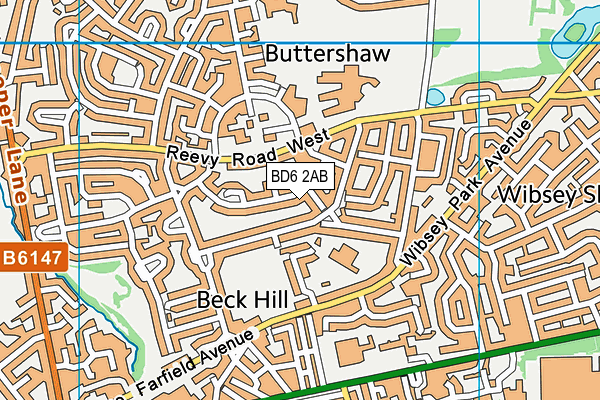 BD6 2AB map - OS VectorMap District (Ordnance Survey)