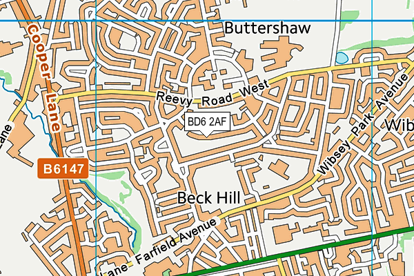 BD6 2AF map - OS VectorMap District (Ordnance Survey)