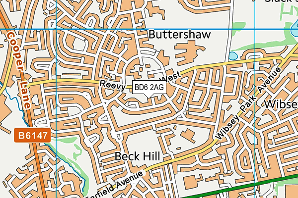 BD6 2AG map - OS VectorMap District (Ordnance Survey)