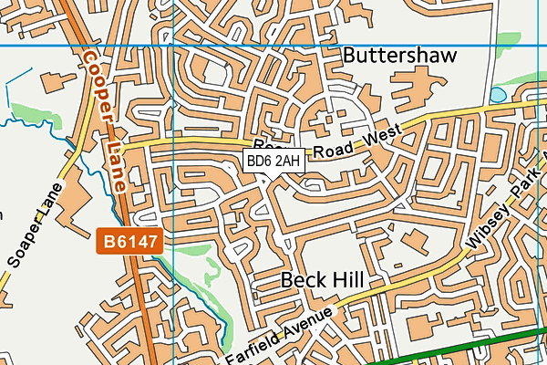 BD6 2AH map - OS VectorMap District (Ordnance Survey)