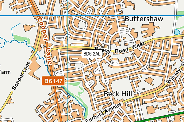 BD6 2AL map - OS VectorMap District (Ordnance Survey)