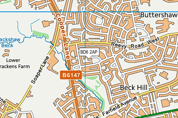 BD6 2AP map - OS VectorMap District (Ordnance Survey)