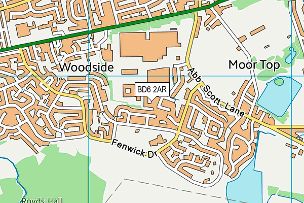 BD6 2AR map - OS VectorMap District (Ordnance Survey)