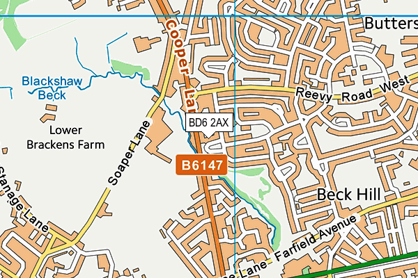 BD6 2AX map - OS VectorMap District (Ordnance Survey)