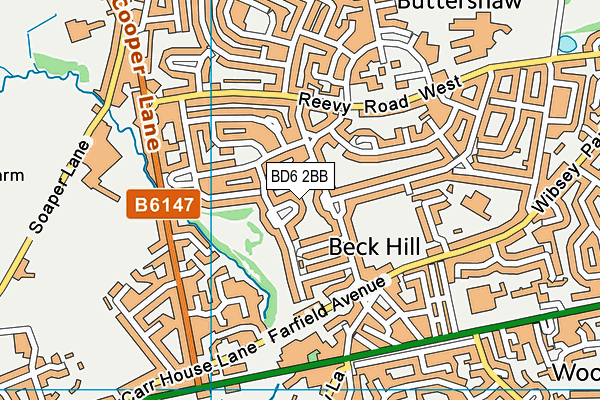 BD6 2BB map - OS VectorMap District (Ordnance Survey)