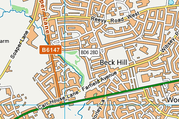 BD6 2BD map - OS VectorMap District (Ordnance Survey)