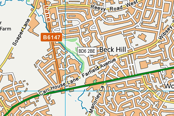 BD6 2BE map - OS VectorMap District (Ordnance Survey)