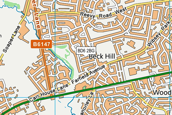 BD6 2BG map - OS VectorMap District (Ordnance Survey)