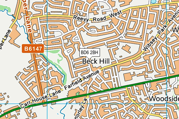 BD6 2BH map - OS VectorMap District (Ordnance Survey)