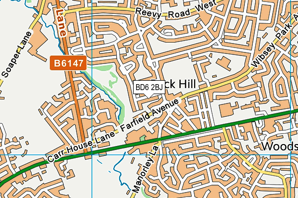 BD6 2BJ map - OS VectorMap District (Ordnance Survey)