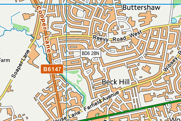 BD6 2BN map - OS VectorMap District (Ordnance Survey)