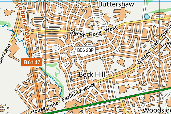 BD6 2BP map - OS VectorMap District (Ordnance Survey)