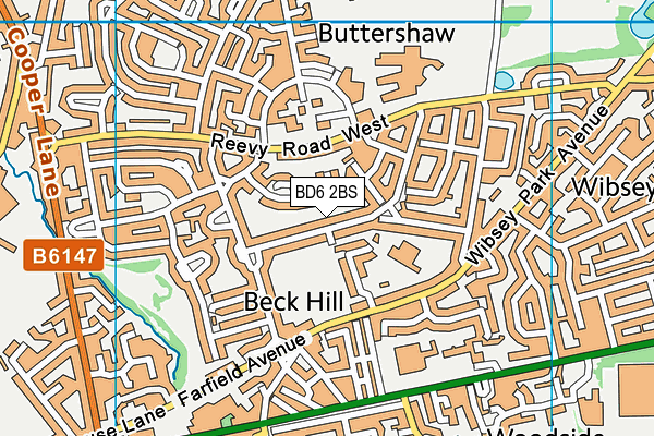 BD6 2BS map - OS VectorMap District (Ordnance Survey)