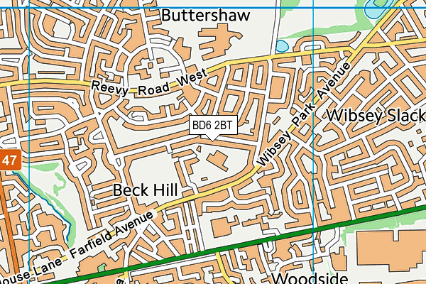 BD6 2BT map - OS VectorMap District (Ordnance Survey)