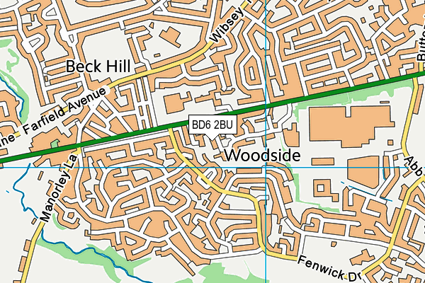 BD6 2BU map - OS VectorMap District (Ordnance Survey)