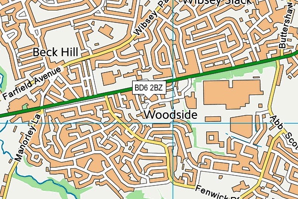 BD6 2BZ map - OS VectorMap District (Ordnance Survey)