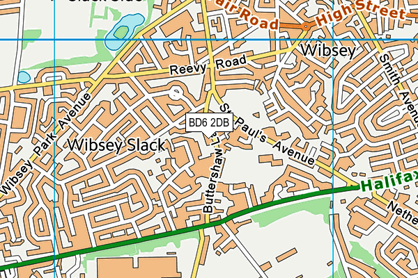 BD6 2DB map - OS VectorMap District (Ordnance Survey)