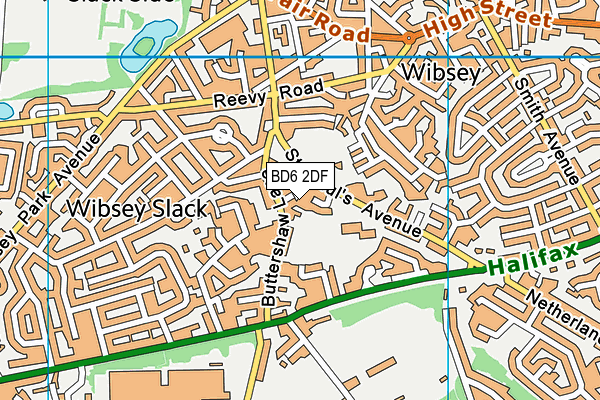 BD6 2DF map - OS VectorMap District (Ordnance Survey)