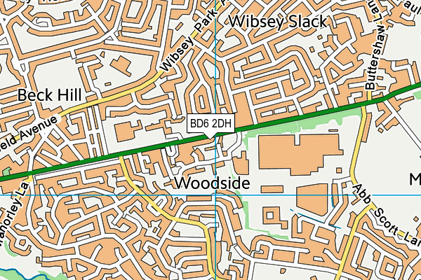 BD6 2DH map - OS VectorMap District (Ordnance Survey)