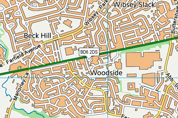 BD6 2DS map - OS VectorMap District (Ordnance Survey)