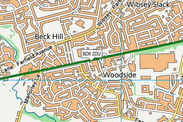 BD6 2DU map - OS VectorMap District (Ordnance Survey)