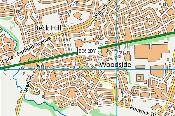 BD6 2DY map - OS VectorMap District (Ordnance Survey)