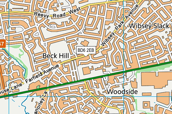 BD6 2EB map - OS VectorMap District (Ordnance Survey)