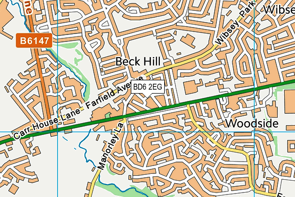 BD6 2EG map - OS VectorMap District (Ordnance Survey)