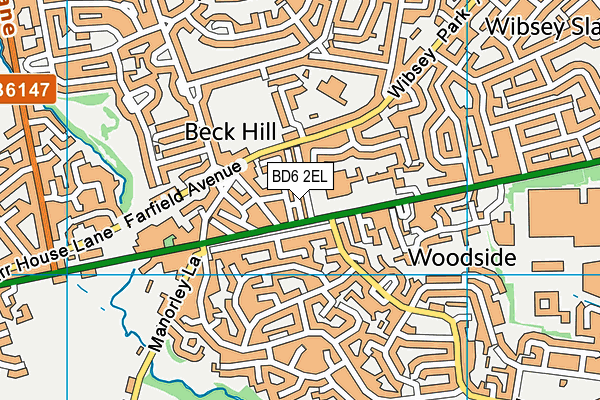 BD6 2EL map - OS VectorMap District (Ordnance Survey)