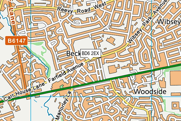 BD6 2EX map - OS VectorMap District (Ordnance Survey)