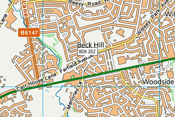 BD6 2EZ map - OS VectorMap District (Ordnance Survey)