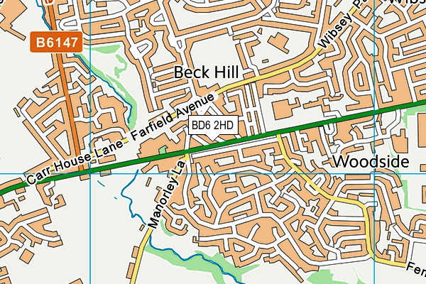 BD6 2HD map - OS VectorMap District (Ordnance Survey)