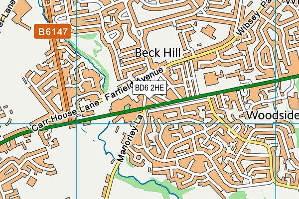 BD6 2HE map - OS VectorMap District (Ordnance Survey)