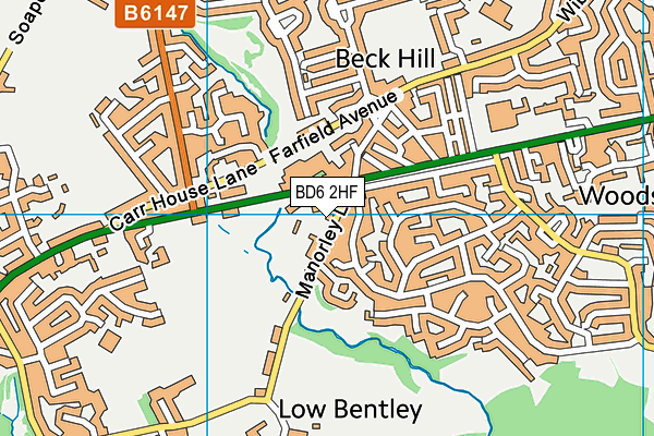 BD6 2HF map - OS VectorMap District (Ordnance Survey)