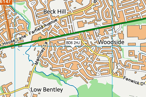 BD6 2HJ map - OS VectorMap District (Ordnance Survey)