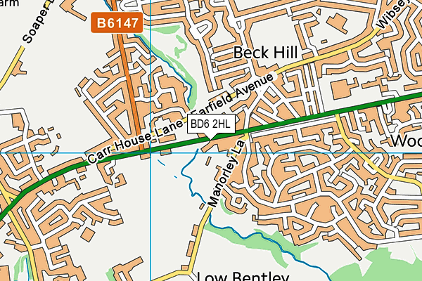 BD6 2HL map - OS VectorMap District (Ordnance Survey)