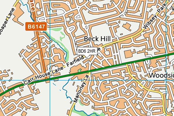 BD6 2HR map - OS VectorMap District (Ordnance Survey)