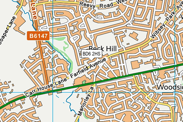 BD6 2HS map - OS VectorMap District (Ordnance Survey)